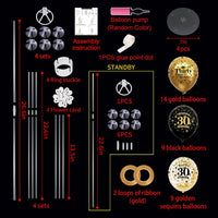 TONIFUL 4 Set Black Gold Balloon Stand Balloon Centerpieces for Table – Fun for Kids & Family - Black Gold-30th / Birthday Balloon Stand - image 2