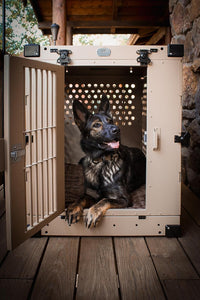 K9 Kennel Boss Aluminum Collapsible Dog Crate - Tan / 41.6"L x 29.7"W x 33.9"H - image 2