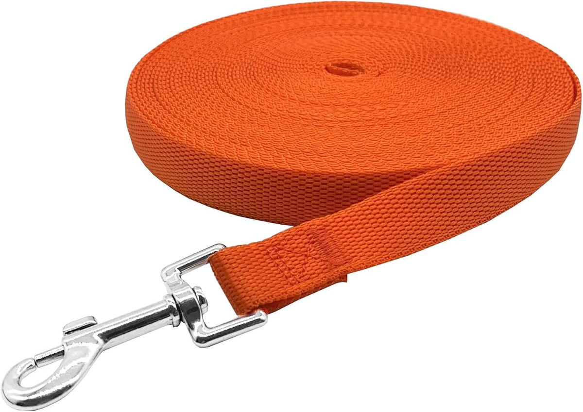 Nylon Training Dog Leash for Small Medium Large Dogs, Camping - Orange / 1" x 15ft - image 3