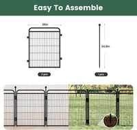 Gardner Pet Dog Playpens, 24" H 16 Panels Dog Pen Outdoor/Indoor Dog Fence Exercise Pen for Small - Black / 2 / 32"H - image 2
