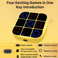 Tic-Tac-Toe Bolt Game, 4-in-1 Handheld Puzzle Games Console, Electronic Tic-Tac-Toe Game - Yellow / M(Classic) - image 2