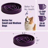 Ceramic Slow Feeder Dog Bowl - Purple - image 2
