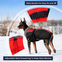 IECOii Extra Warm Reflective Dog Coat - X-Large(Chest:24.4-29.9 in) / Red - image 2
