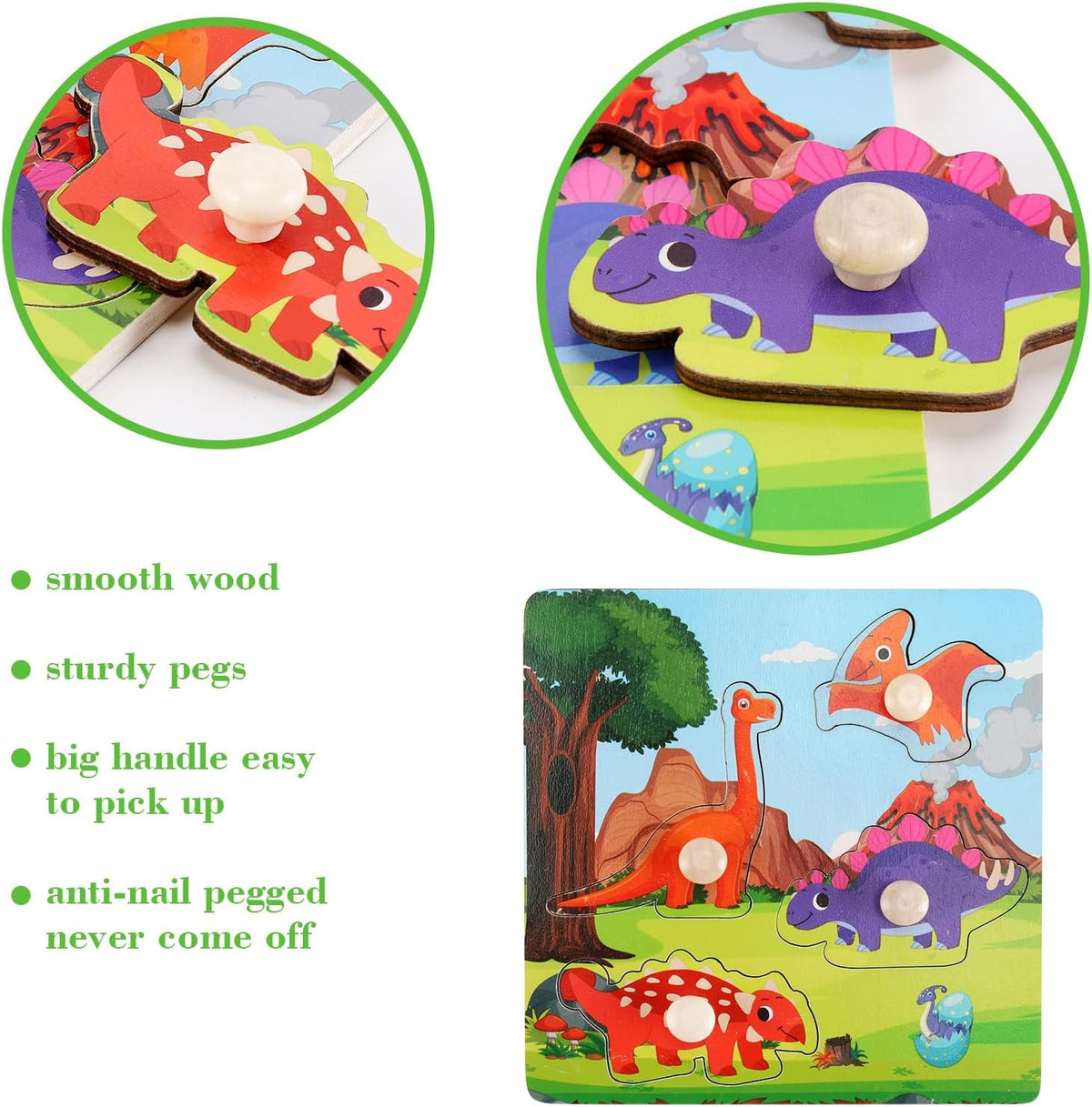 Wooden Peg Puzzles for Toddlers 1-3 - Style B - image 2