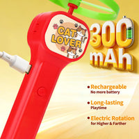 Cat Toy Disc Launcher, Rechargeable Interactive Cat Fetch Toy Launcher with 8 Flying Discs, Flying - Red-1 - image 3