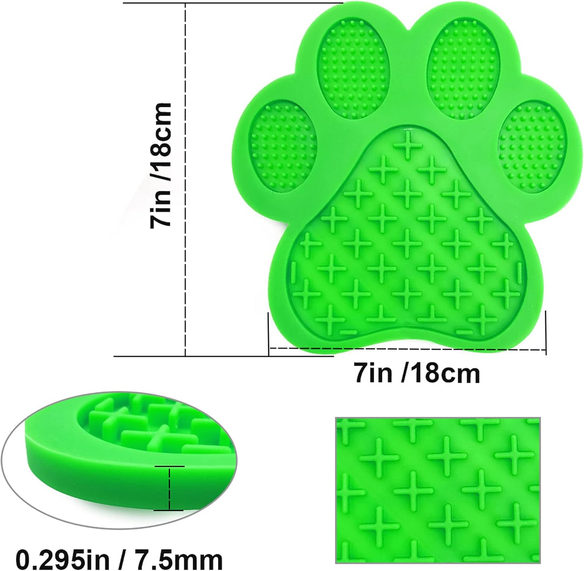 Dog Lick Pad, Dog Feeding Mats Slow Eating Pet Mat with Super Suction for Dogs Licking Peanut - Green - image 2