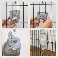 Pet Water Bottle for Cage Crate 26oz Non-Drip Water Dispenser for Small Animal Rabbit Bunny Guinea Pig Chinchilla Ferret Squirrel Hedgehog (Gray, 26oz)