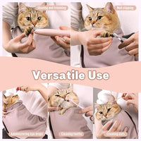 Paw Legend 27.6" Cat Wrap for Grooming Cat Wrap for Cutting Nails Cat Restraint for Nail Clipping Self Adhesive Blanket Restraint Cloth for Cats Within 15lbs