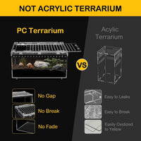 Reptile PC Tank,Escape Proof Magnetic Lid Tarantula Enclosure Large – Essentials for Reptiles And Amphibians - Slide Lid Tank / S(7.8x5.9x3.9 IN) - image 3