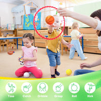 PlayZap 7 pack of 5 inch soft rubber sports balls for kids, including rainbow designs - view 11