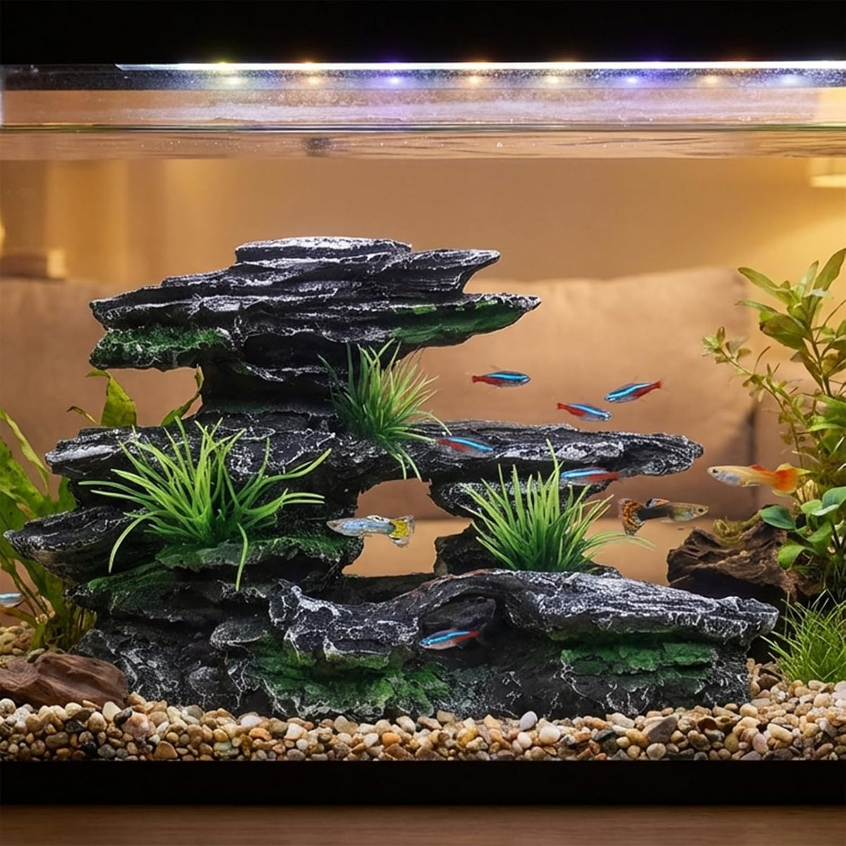 Aquarium Decor Mountain View Stone Ornament - image 3