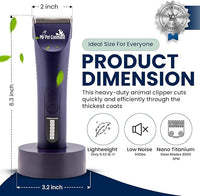 My Pet Command Professional Dog Grooming Clipper, Cordless Hair Trimmer, Brushless Motor, Heavy Duty Kit for Dogs Pets Cats, for Thick Coats, Low Noise, Light Weight