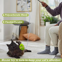 Interactive Cat Toy Wand with Catnip Mouse - 2 Pack Mouse - image 2