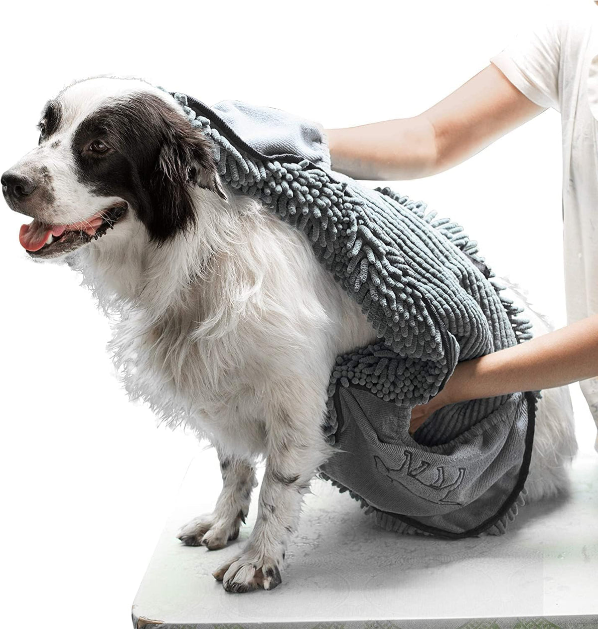 Tuff Pupper Quick Dry Towel for Dogs - Cool Grey
