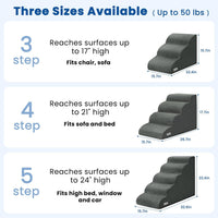 Dog Stairs for Small Dogs & Cats - Grey / 5 - image 3