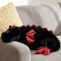 ARELUX Large 36in Cute Dragon Stuffed Animals Plush Toy Soft Matcha - Black / 36inch