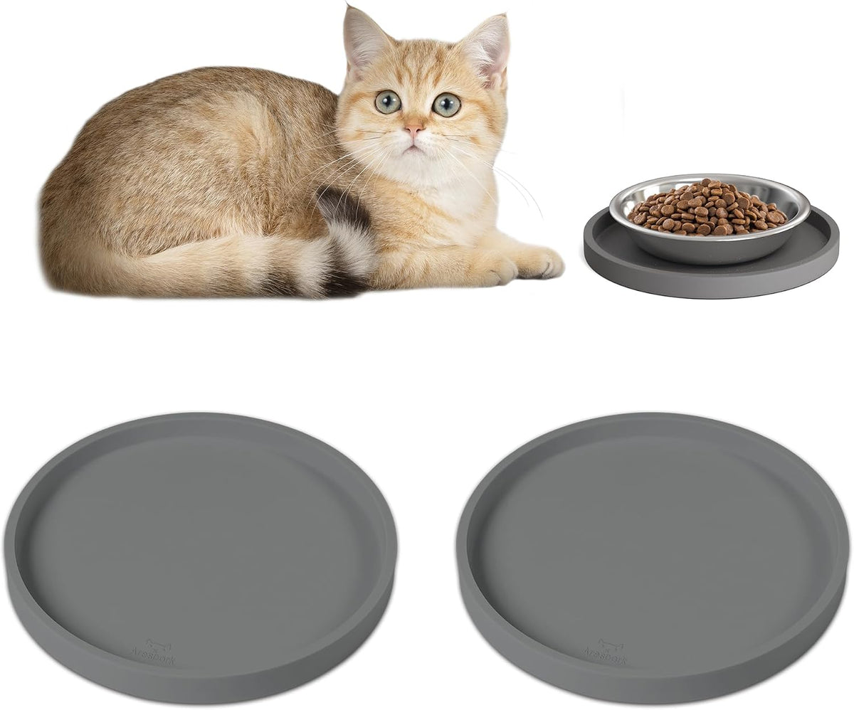 Arespark Pet Silicone Food Mat - Grey / 2 PACK