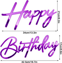 Happy Birthday Sign for Backdrop - Acrylic / Acrylic Purple - image 2