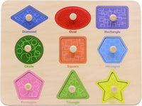 Aile Toddler Wooden Preschool Learning Shape Peg Puzzle Board Toys – Fun for Kids & Family - Shape Puzzle - image 2