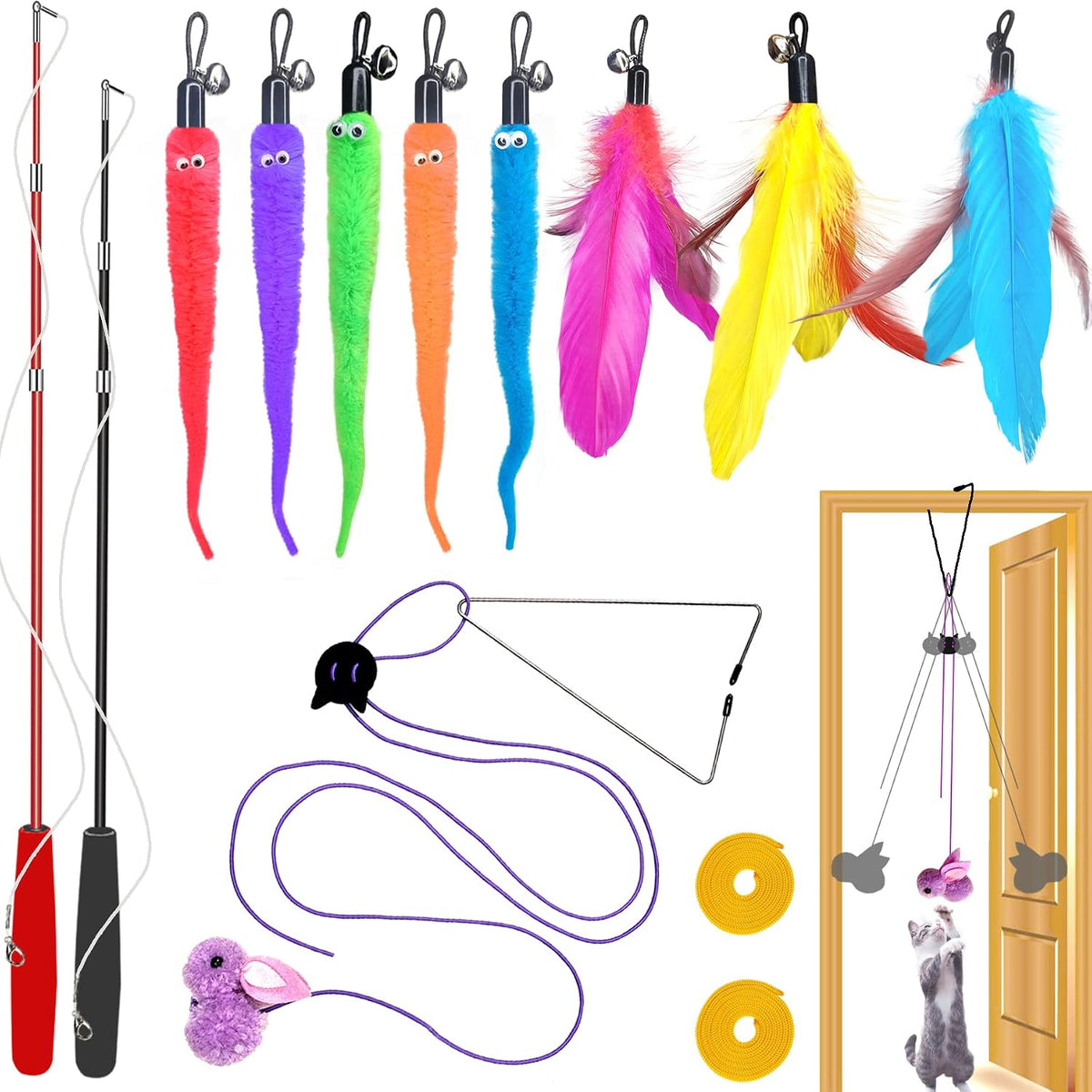 ZPH Cat Toys Interactive for Indoor Cats - SET D