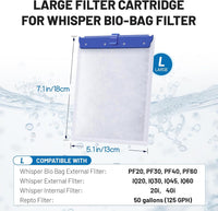 16 count large aquarium filter cartridges for Whisper Bio-Bag filters - view 2