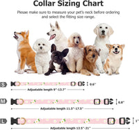 Cotton Dog Collar White and Pink Love Heart with Pendant Cute Dog - Pink Flower / L - image 3