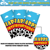 Ragnhild 3 Pack Cow Print Birthday Party Supplies Cow Pattern Printed - Blue / 3 - image 2