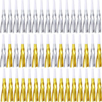 LCPQMZGH 48 silver glitter metallic fringed noise makers party horns - view 5