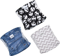 CuteBone Dog Belly Bands for Male Dogs Wraps Washable Doggie Diapers - Denim&Skull&Stripes / S(11"-14") - image 2