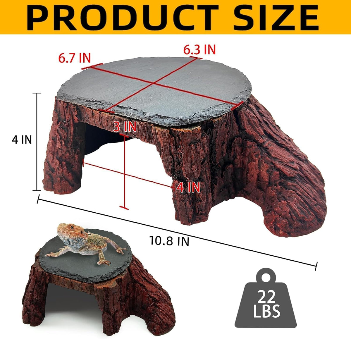 Bearded Dragon Basking Platform - XL: 11×7×3.5 inch | Style-B - image 2