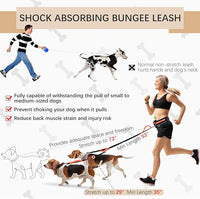 Hands-Free Waist Leash with Pouch for Two Dogs: Reflective Stitching, Dual Handle & Bungee Retractable Design – Ideal for Medium to Large Dogs (Orange) – Dog Walking Accessories