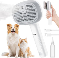 Pecute Self-Cleaning Steam Dog Cat Brush for Heavy Shedding/Long Coats – Essentials for Cats - White