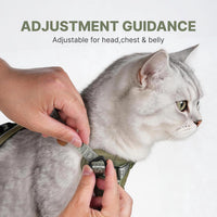 Skmeditec Cat Harness and Leash Set: Upgraded Escape Proof Vest - Green for Airtag / M - image 3