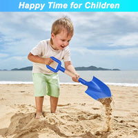 Dilabnba two 16 inch beach sand shovels with wooden handles and blue and green blades - view 9