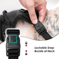 No Pull Dog Harness, Puppy Vest with Front Clip for Small Medium Large Sized Dog (Black,L)