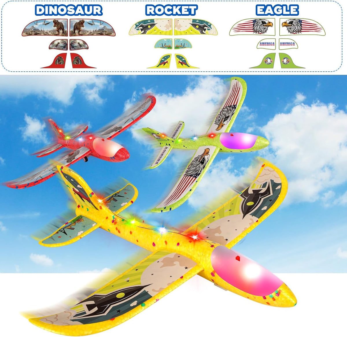 Aiencsai Airplane Launcher Toy - Red&yellow&green - image 3