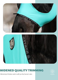 Harrison Howard Horse Fly Mask with Forelock Opening Stretch Breathable and Comfortable for Horses UV -Protection Turquoise Green L