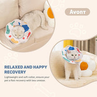 Avont Soft Cat Recovery Cone Collar, Adjustable Lightweight Kitten E-Collar for Small Dogs, Comfortable Neck Donut Stop Licking Scratching After Surgery -Cow(XS)