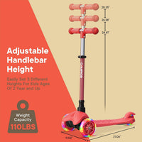 Brown Mini 3 Wheel Scooter for Kids - Red - image 4