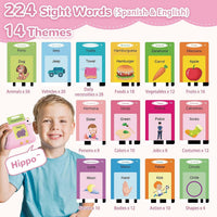 Alotwan Talking Flash Cards with 510 Sight Words - Pink / 224 Words Bilingual - image 2
