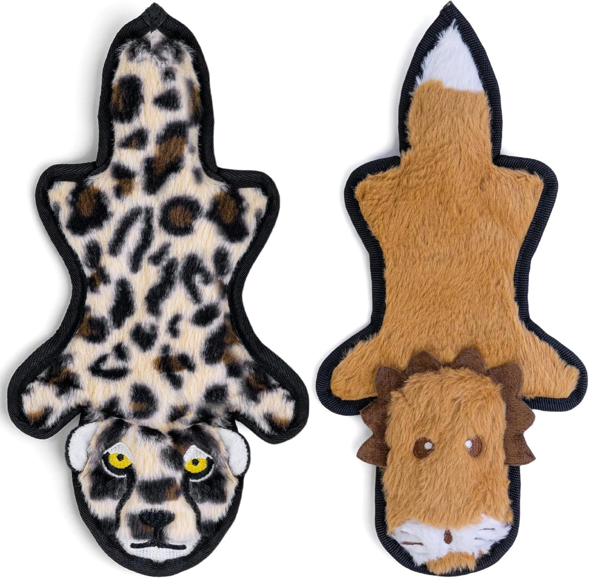 No Stuffing Dog Toys Crinkle Squeaky - Assorted 2 Pack / Large