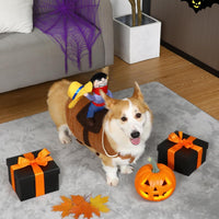 T2Y cowboy rider dog costume with saddle design and mini hat - view 4