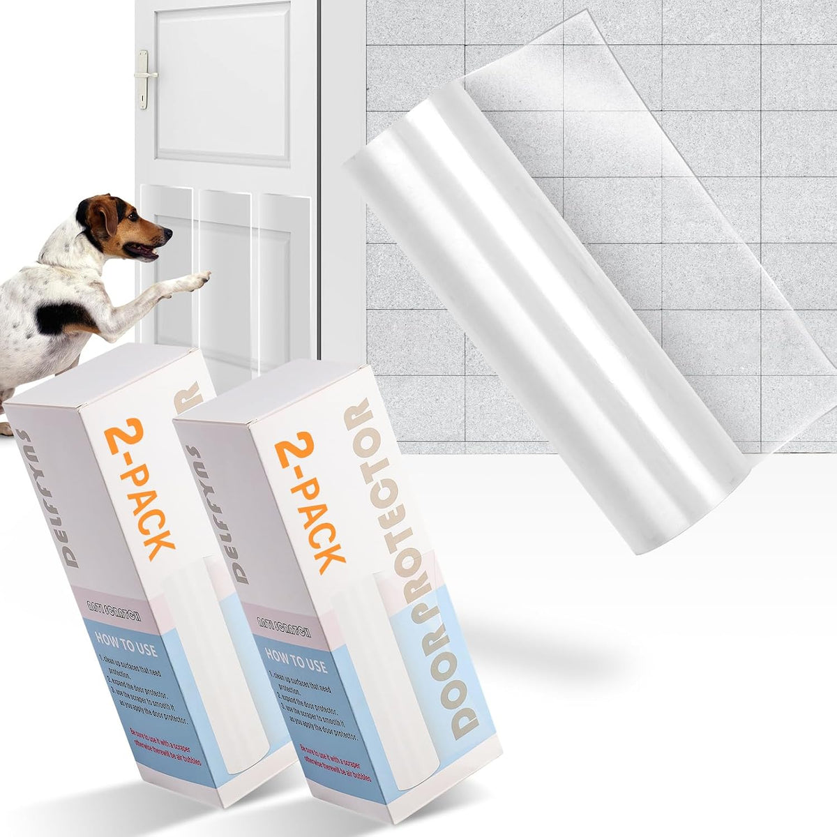 Door Scratch Protector from Dog Scratching - 400'' x 8.3''