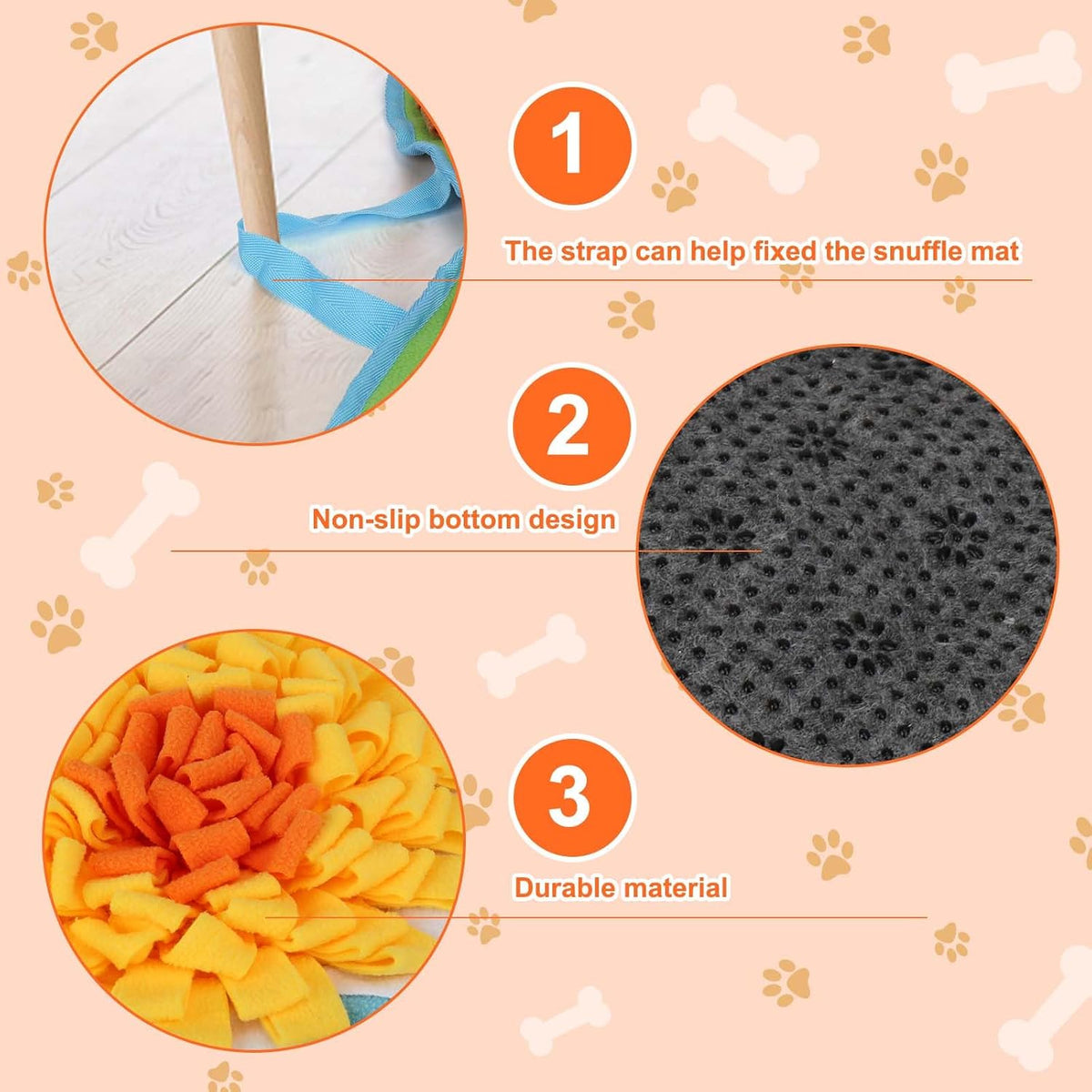 Snuffle Mat for Small Medium Dogs Nose Smell Training - Green - image 3
