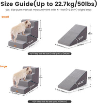 Gardner Pet Dog Stairs for Small Dogs 14" H - Grey 2in1 / 4.0 / 15.55"x24"x18.5"Deformable - image 3