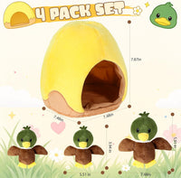 Hide and Seek Squeaky Dog Plush Toy Carrot and Bunny Set - duck - image 3