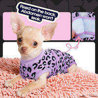 FUAMEY Recovery Suit for Dogs After Surgery,Soft Breathable Dog Bodysuit E-Collar & Cone Alternative Surgical Suit,Male Female Dog Neuter Spay Suits Anti Licking Wounds Onesie Purple Leopard XS