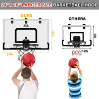 HYES over the door basketball hoop with 24x16 inch backboard and break-away rim - view 10