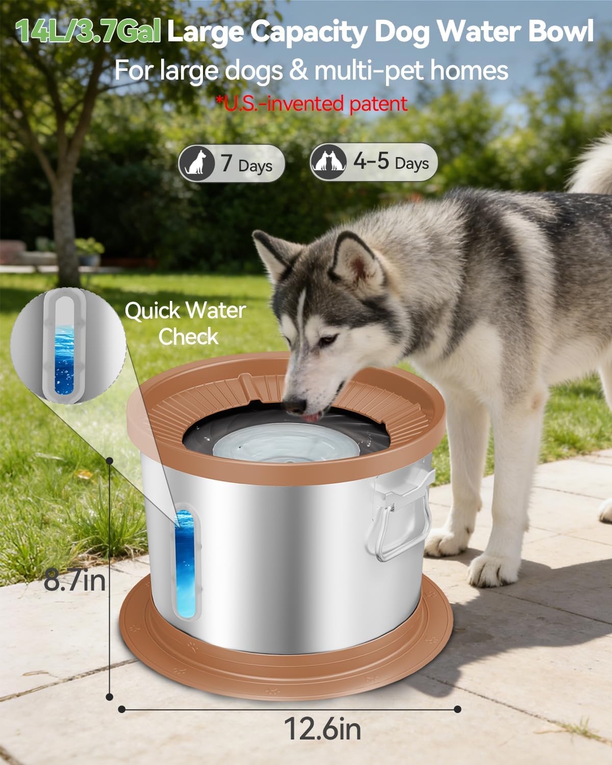 UPSKY 14L No Spill Dog Water Bowl - Pink / 14L - image 3
