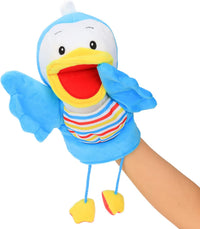 Hopearl white plush unicorn hand puppet with open movable mouth, 12 inches - view 17